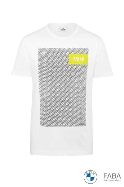 MINI Wordmark Signet Herren T-Shirt weiß / energetic yellow