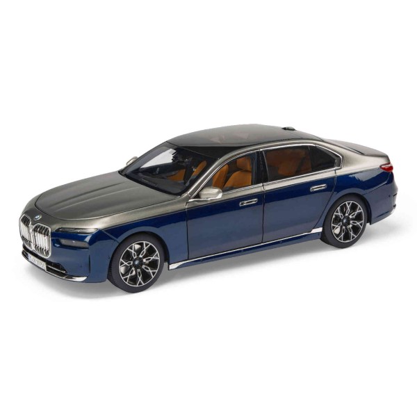 BMW Miniatur i7 Bicolor oxide grey / tanzanite blue 1:18