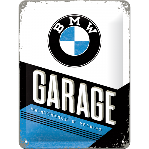 Blechschild "BMW Garage" - 15x20 cm