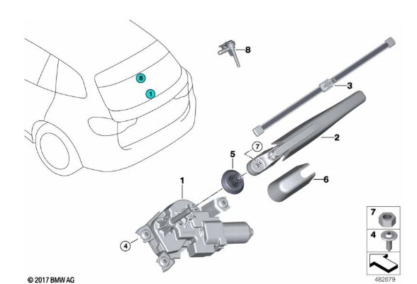 BMW Wischerblatt hinten - 1er F20 F21